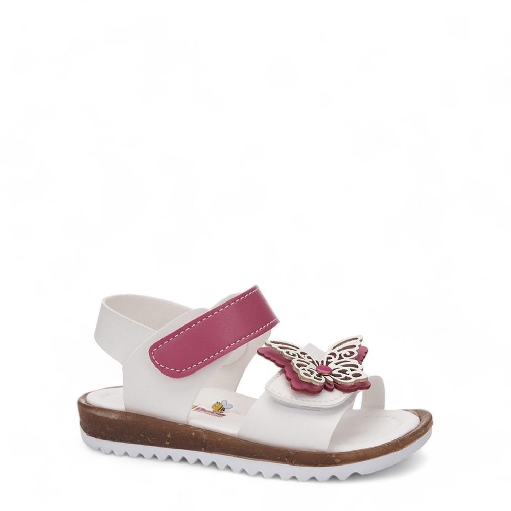 ARZEN Sandalet 017 6 Beyaz Fuşya