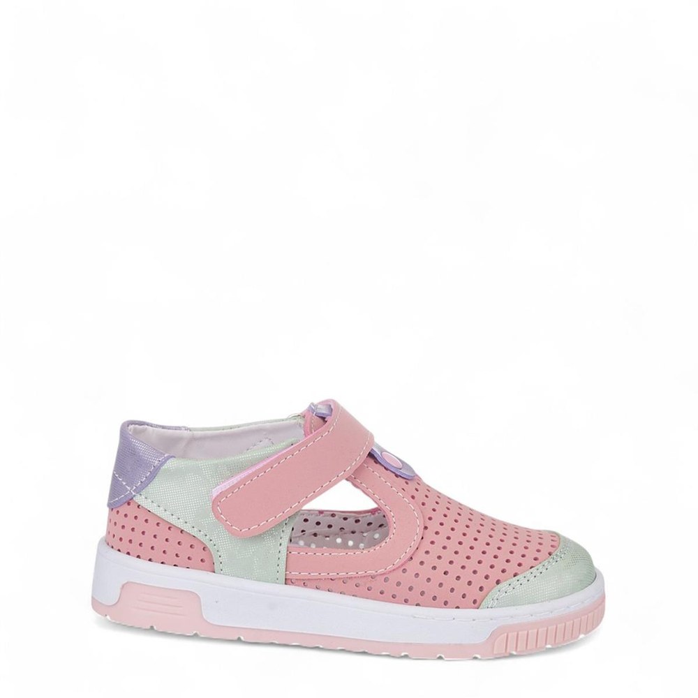 ARZEN Sandalet 025 Pembe Nubuk Yeşil