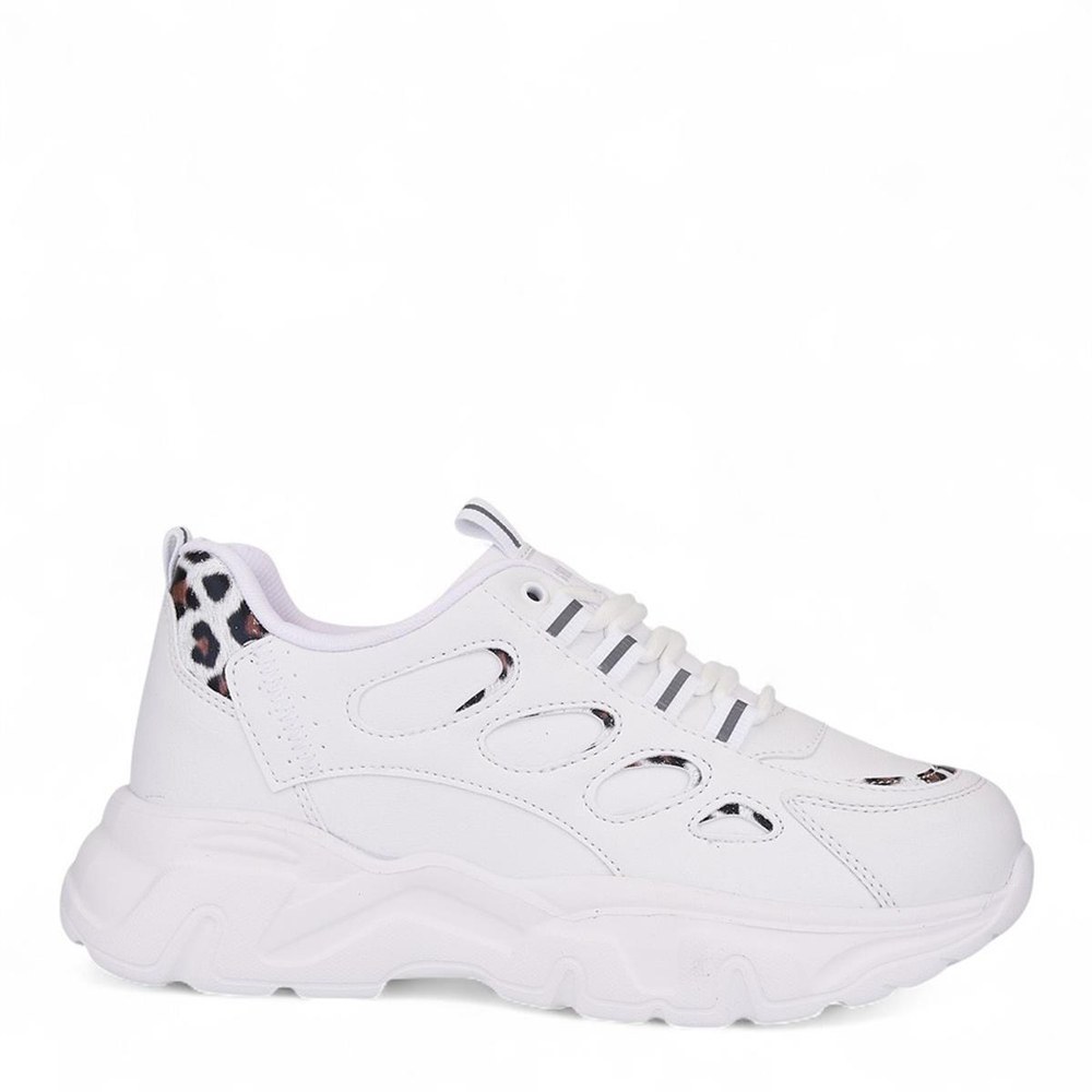 Queen Step Z Spor Cilt 1001 2 Beyaz Leopar