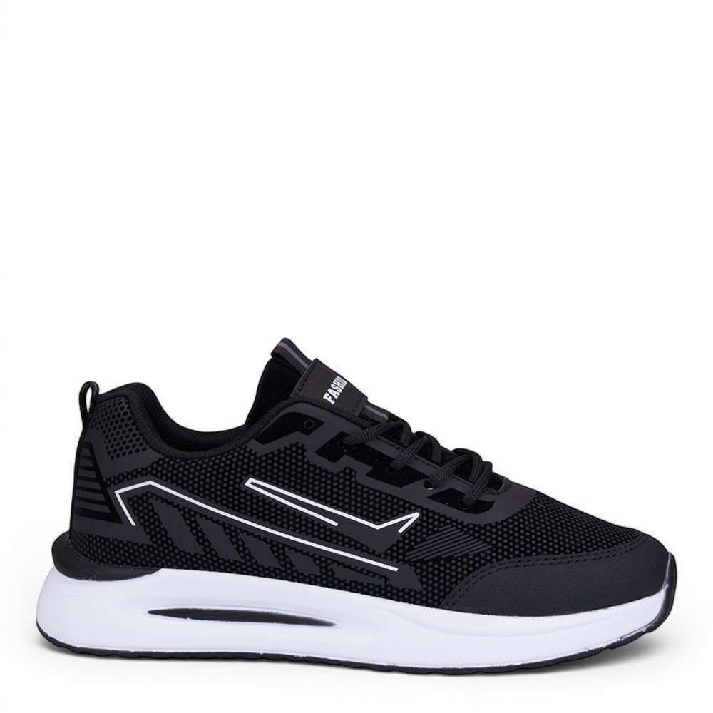 LAMBIRLENT Spor 7655 01 Siyah Velvet Beyaz