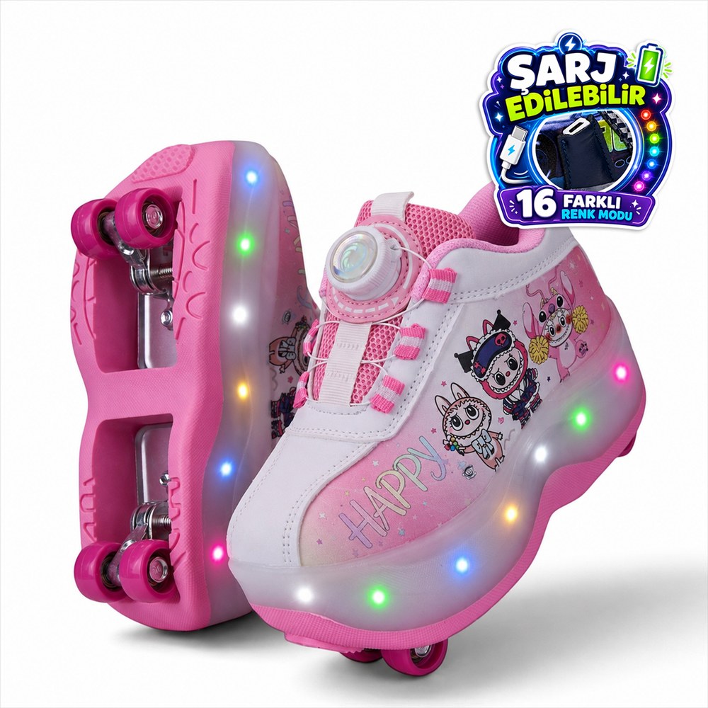 PANTER KİDS F Spor Paten 002 Pembe Beyaz (1)