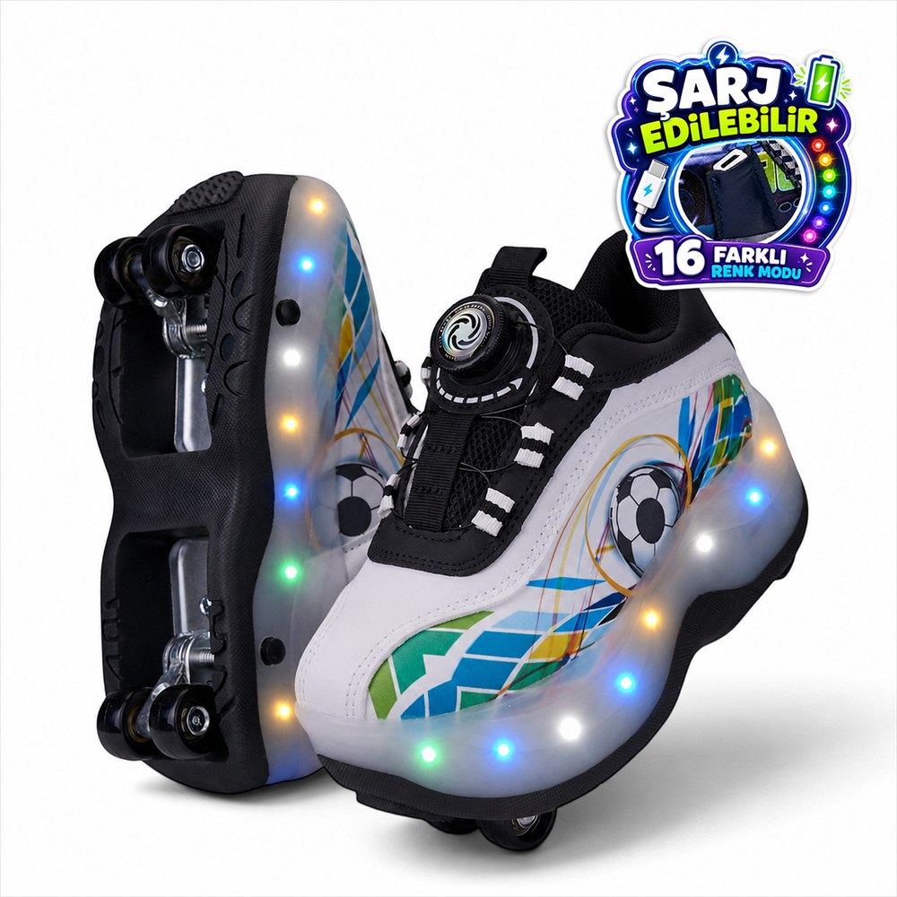 PANTER KİDS F Spor Paten 002 Siyah Beyaz (2)