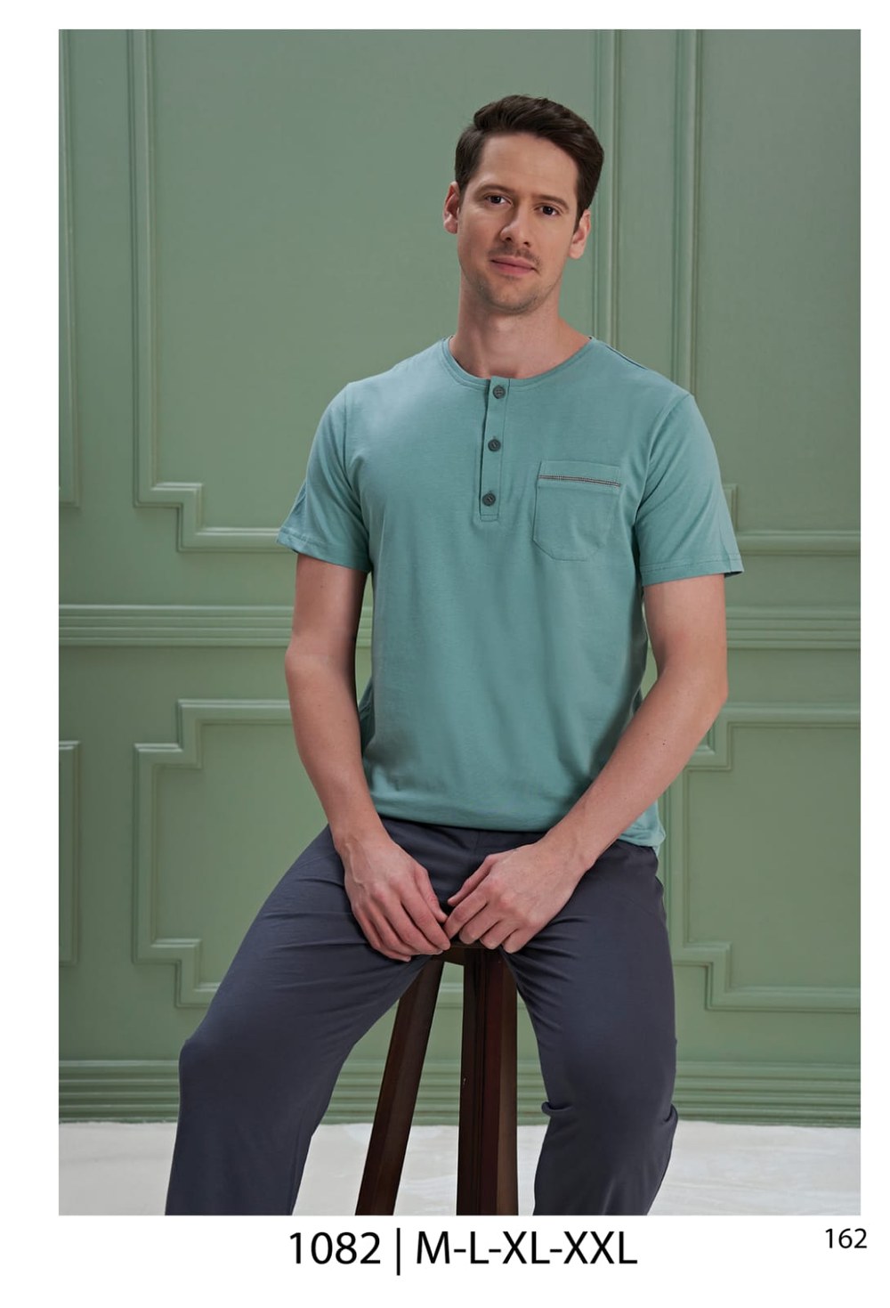 Over Sleep Erkek Poleren Yeşil Pijama Takım