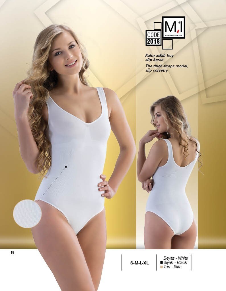 Emay 2018 Kalın Askılı Slip Korse