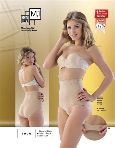Emay 2029 Seamless Masaj Özellikli Slip Korse