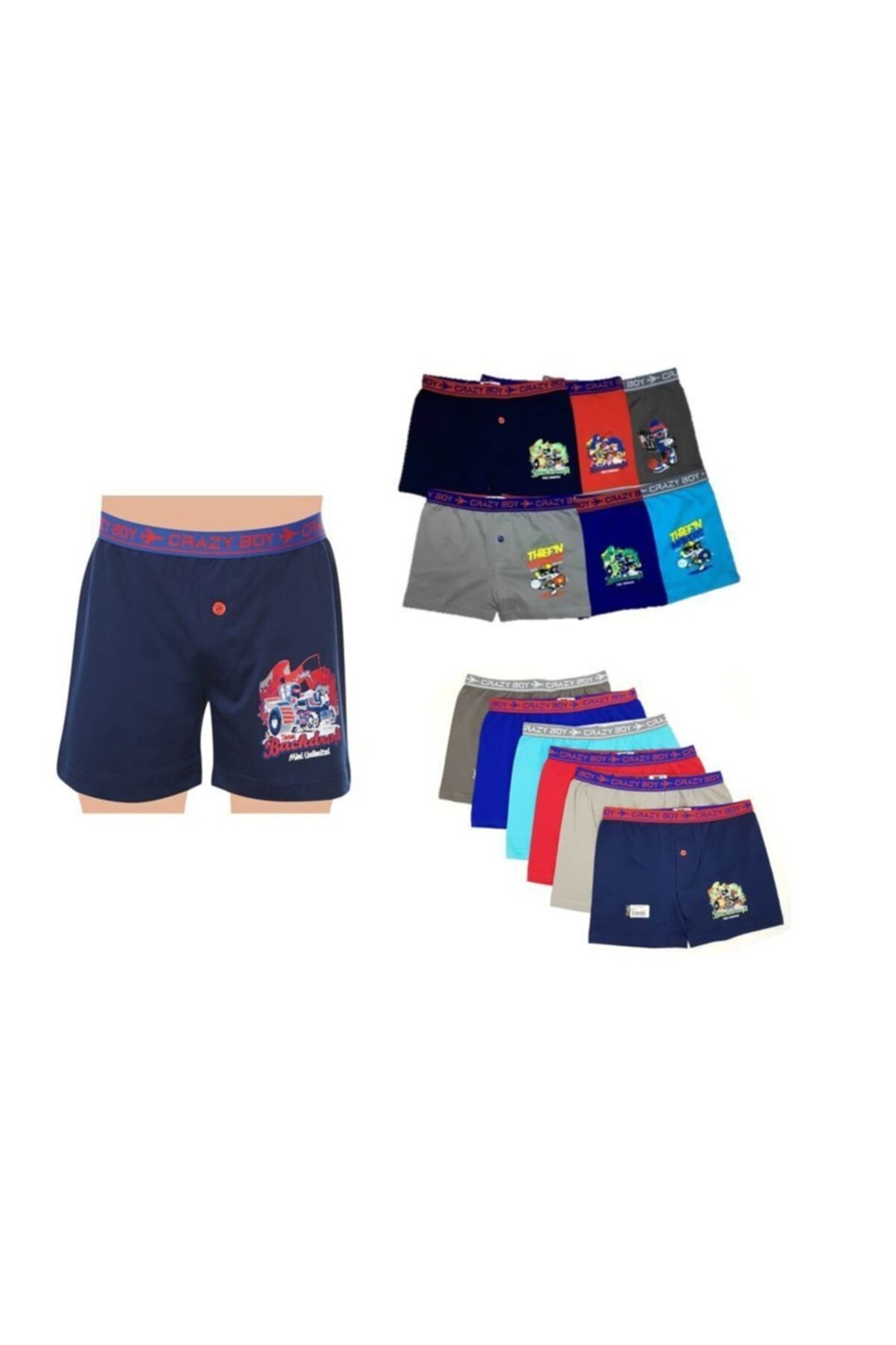 Tutku 0253 Çocuk Elastan Baskılı Boxer
