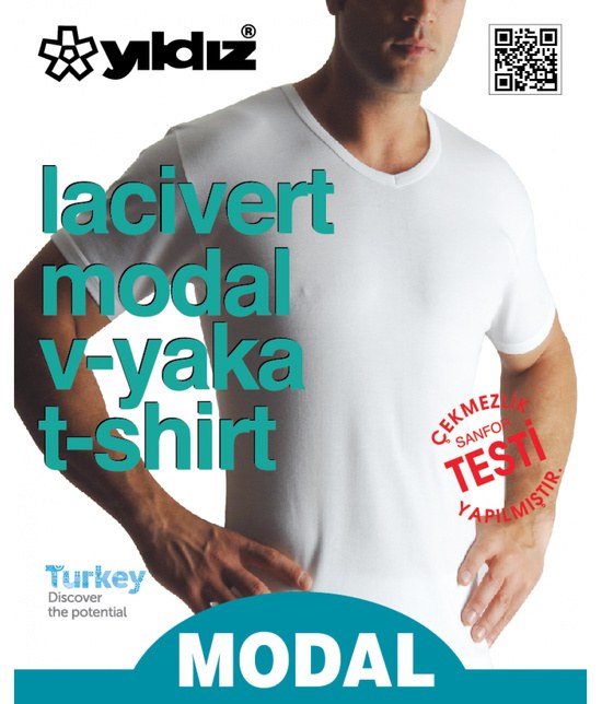 Yıldız 153 Modal V Yaka Lacivert Tshırt