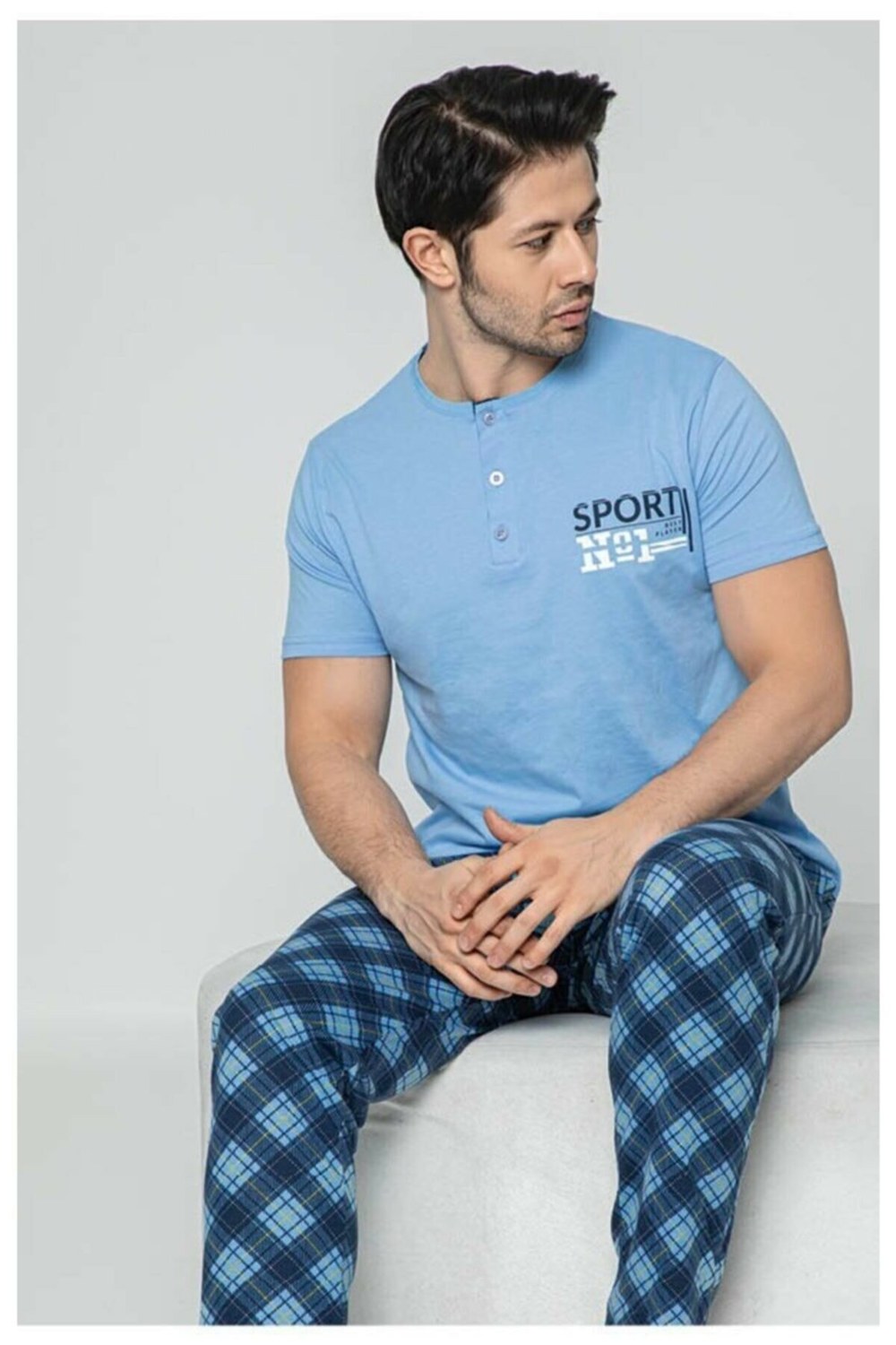 Aydoğan 7861 Bay Süprem Kısa Kol Pijama Takım