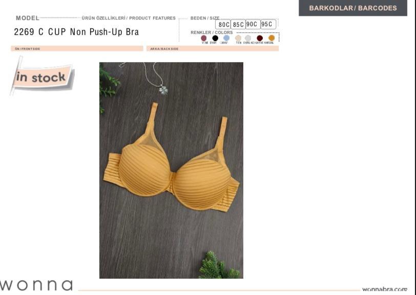 Wonna MS-2269 Çizgili Tül Dolgusuz Sütyen