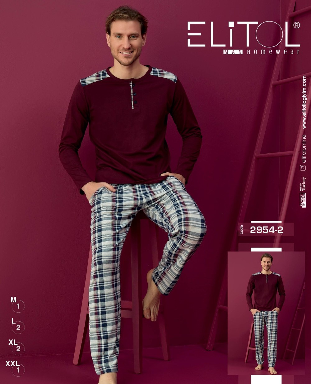Elitol 2954-2 Erkek Pijama Takım