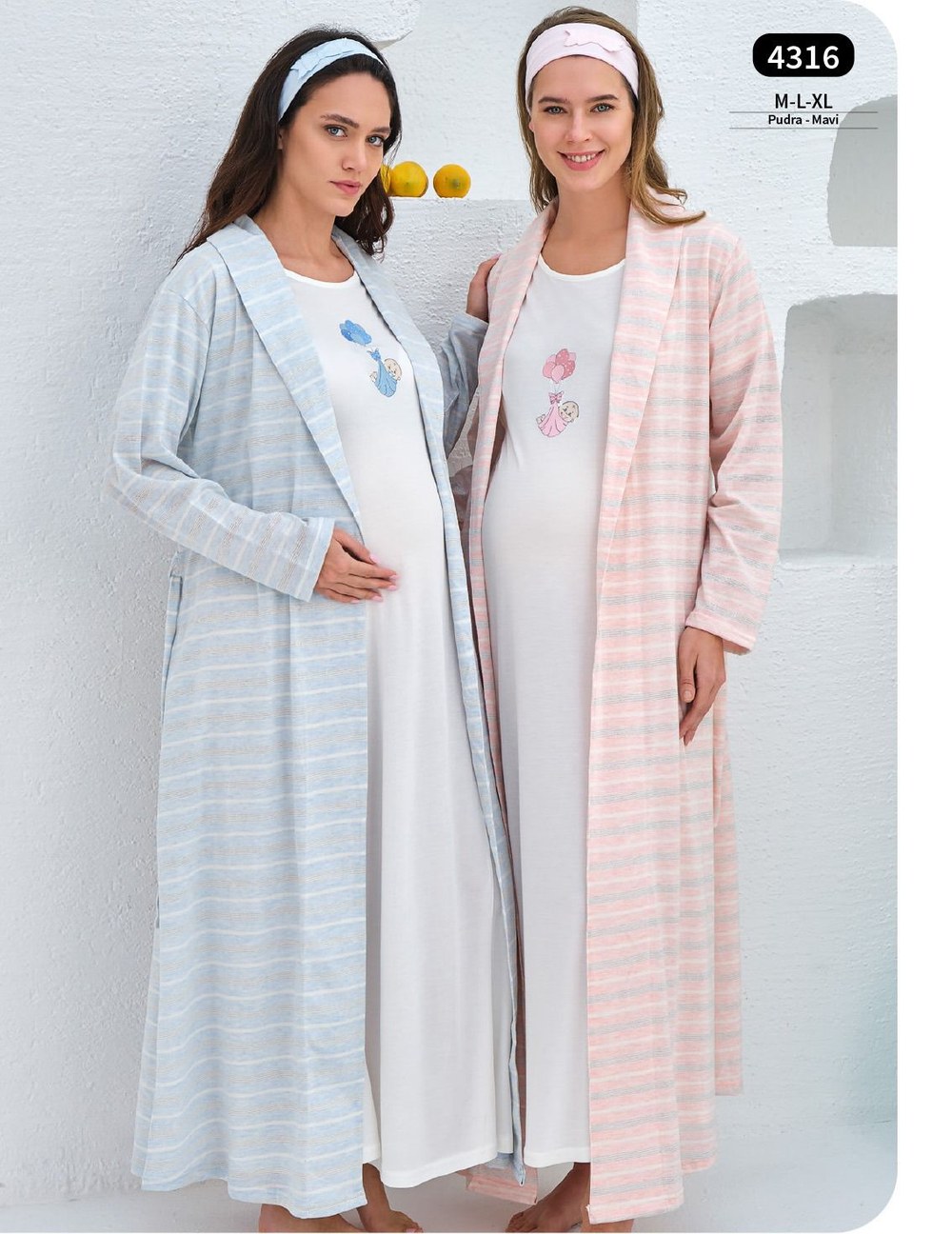 Baha 4316 Bayan Gecelik Sabahlık Pijama Takım