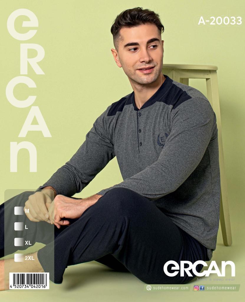 Ercan A-20033 Erkek U.Kol Pijama Takım