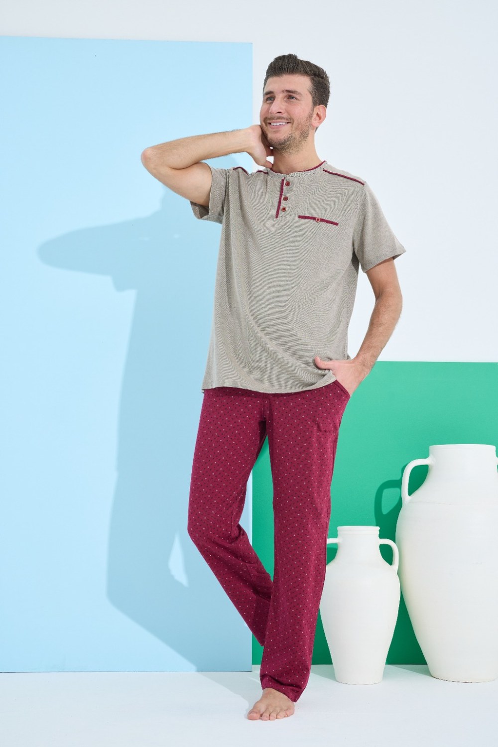 Elitol 9801-4 Erkek Kısa Kol Pijama Takım