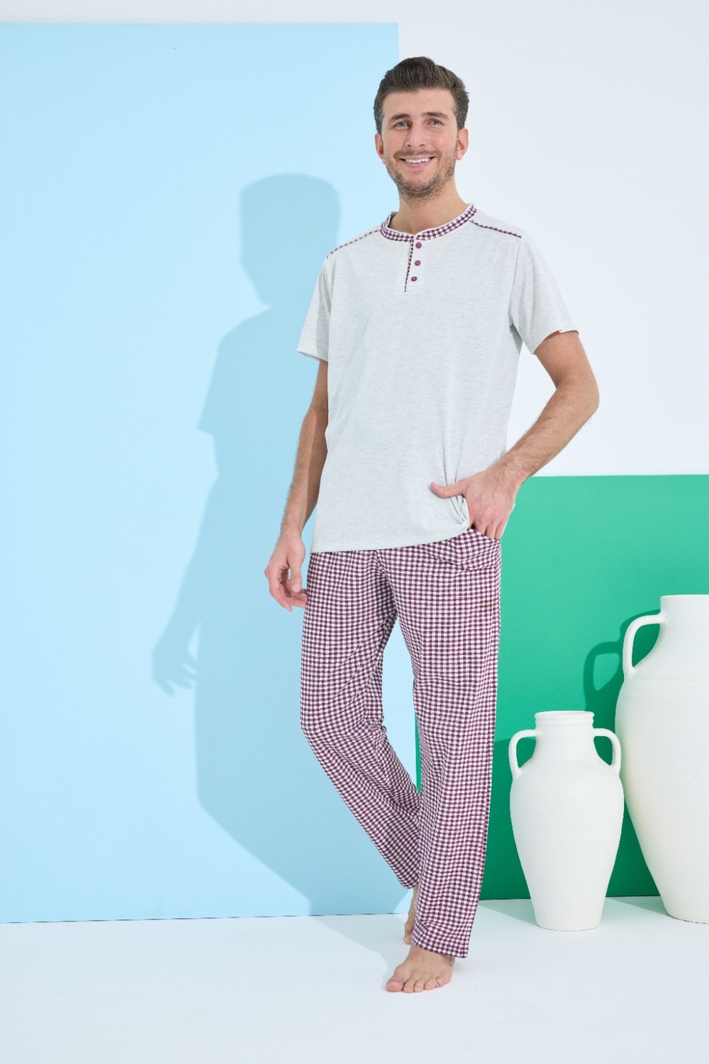 Elitol 9801-17 Erkek Kısa Kol Pijama Takım