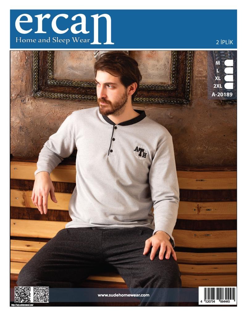 Ercan A-20189 Erkek 2'İPLİK Pijama Takım