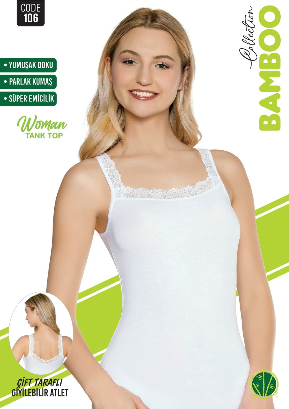 Sortie Bayan Bamboo Kalın Askı Çift Yönlü Atlet