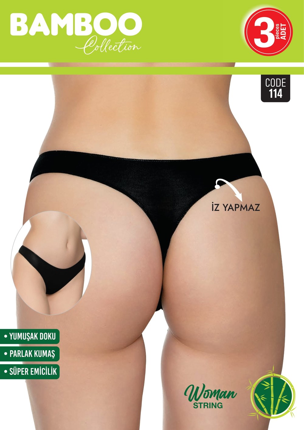 Sortie Bayan Bamboo 3'LÜ String Kulot Asorti