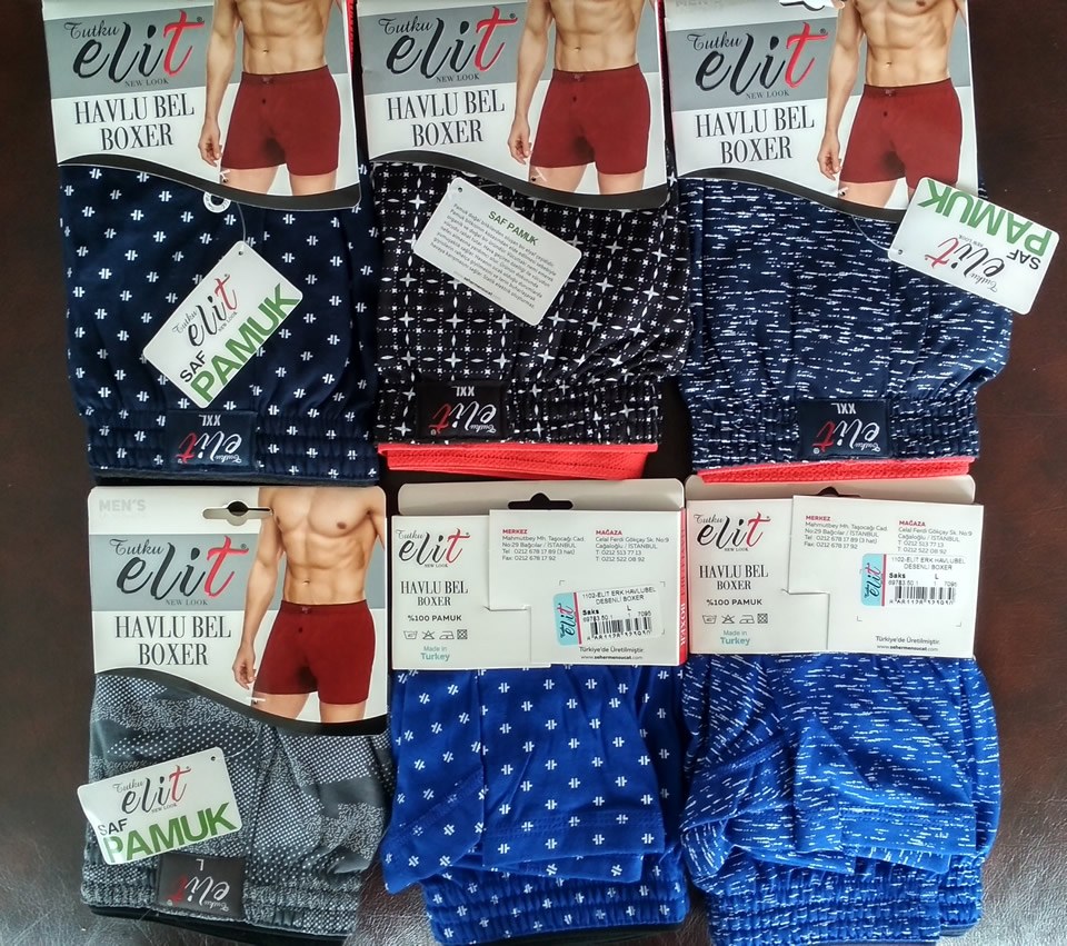 Elit Erkek Havlu Bel Desenli Boxer