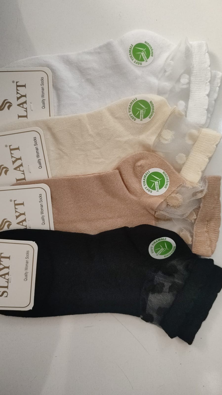 Slayt Bayan Bambu Tül Desen 1 Patik