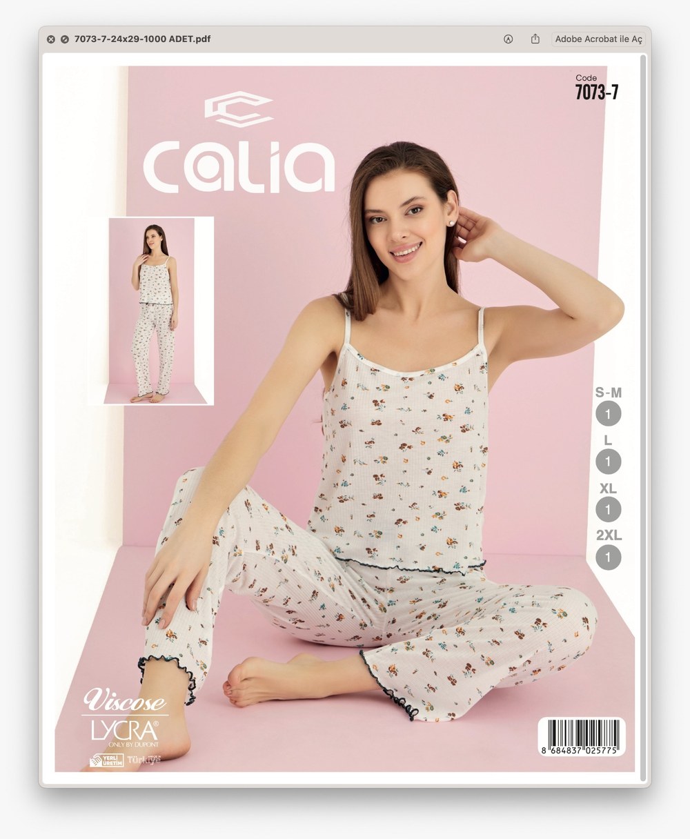 Calia Bayan Raporlu İp Ask.Pijama Takım