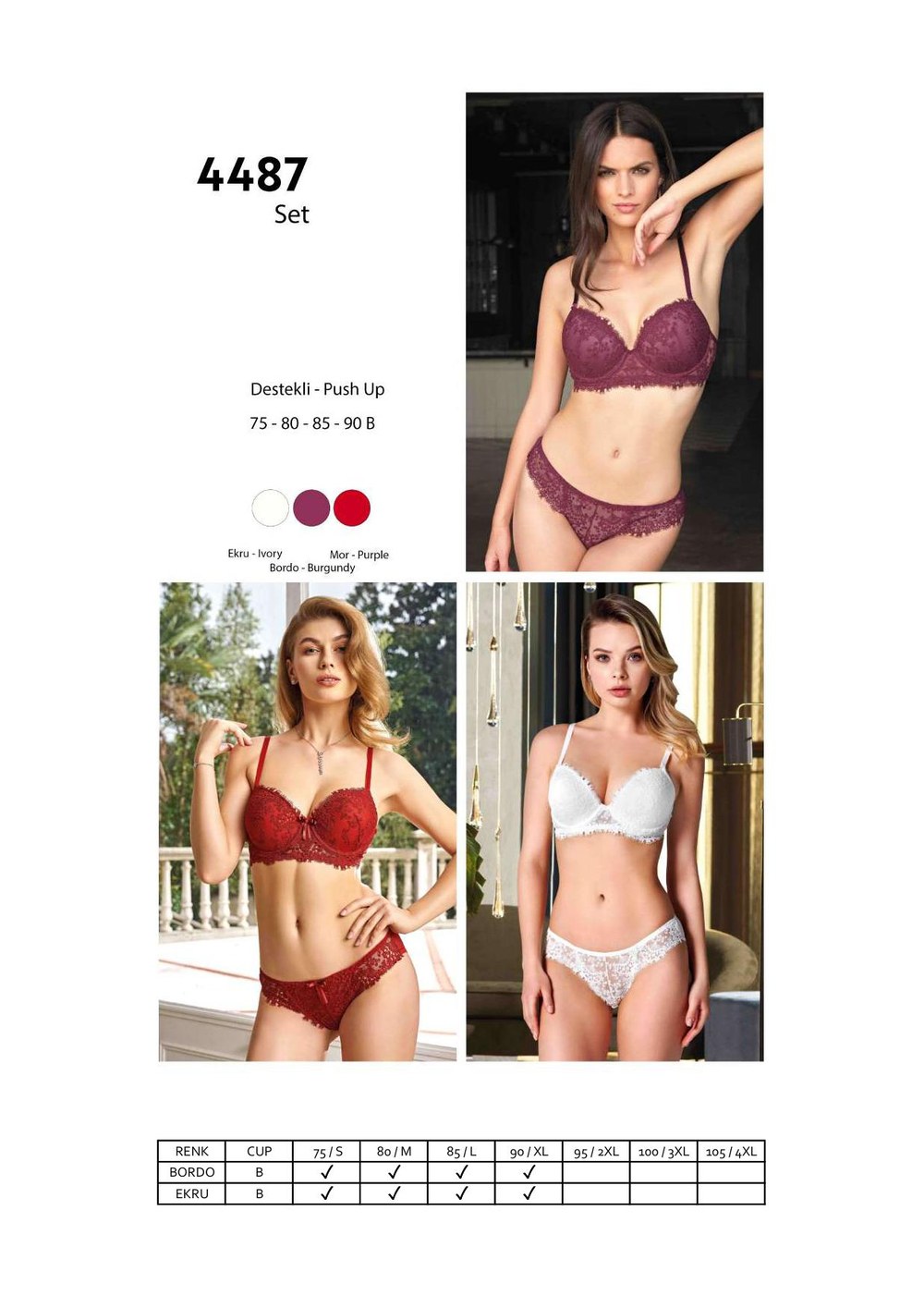 Nurteks 4487 Destekli Sutyen Takım