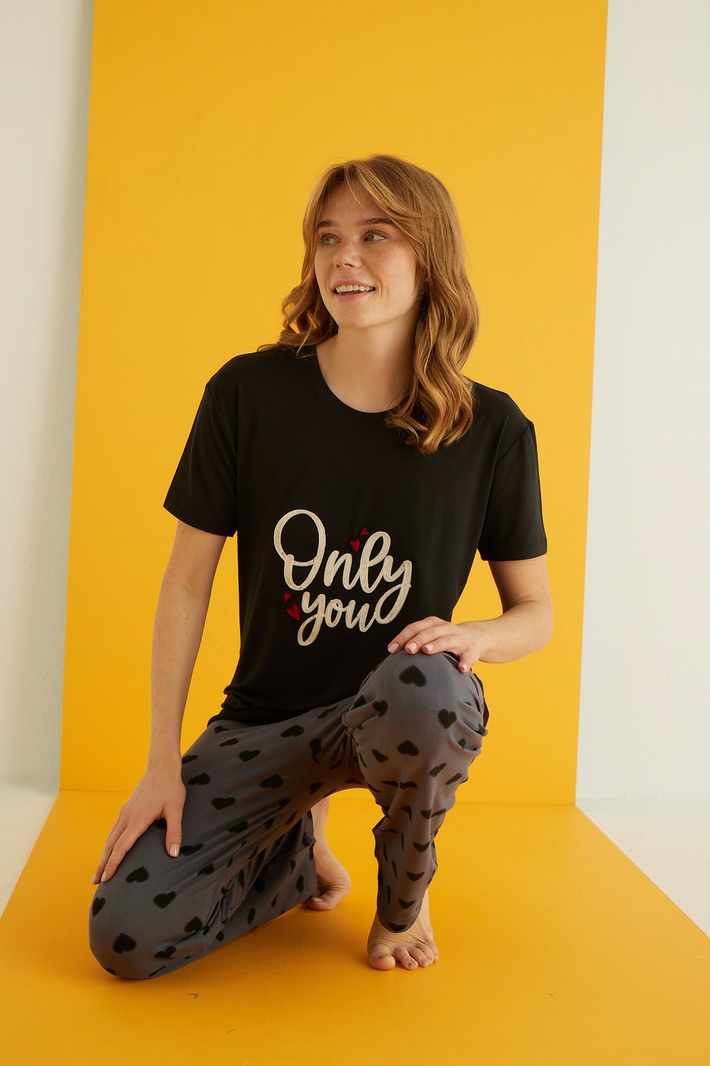 Eliz 7051-12 Bayan Bamboo Siyah Pijama Takım