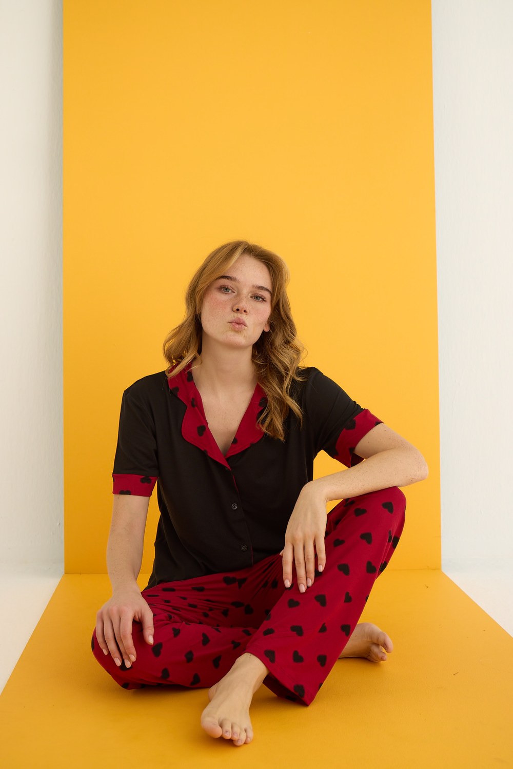 Eliz 7053-14 Bayan Bamboo Bordo Düğ.Pijama Takım