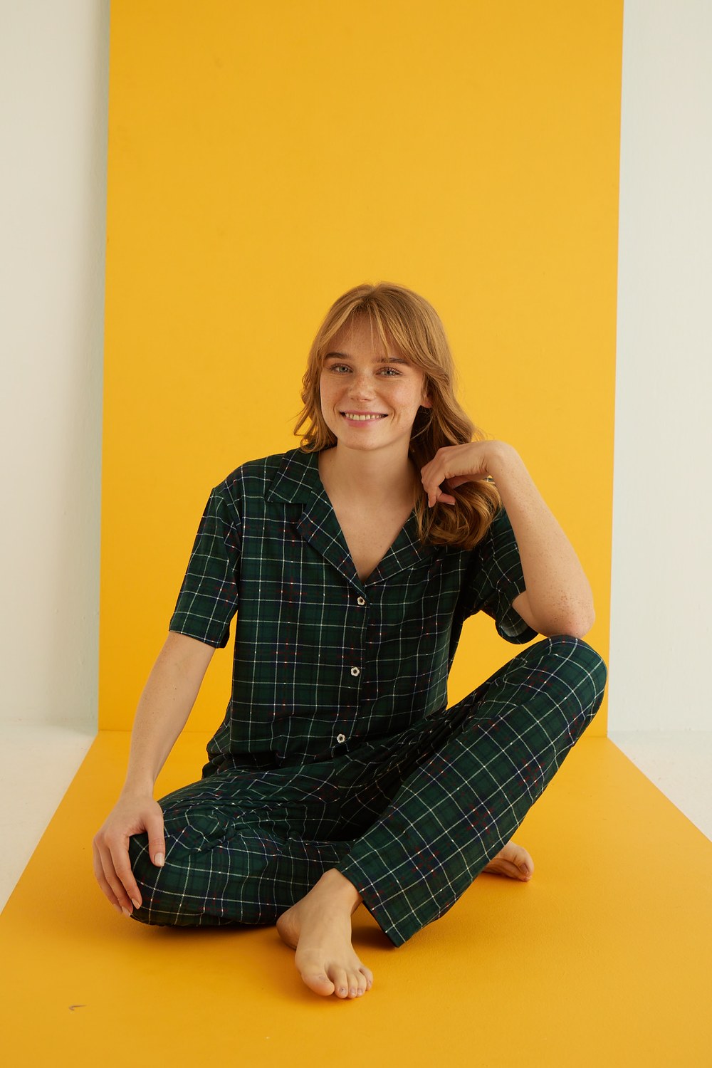 Eliz 7054-4 Bayan Bamboo Desenli Düğ.Pijama Takım