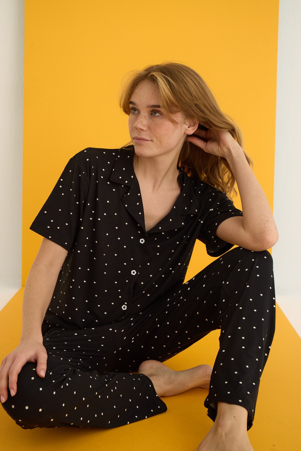 Eliz 7054-9 Bayan Bamboo Desenli Düğ.Pijama Takım