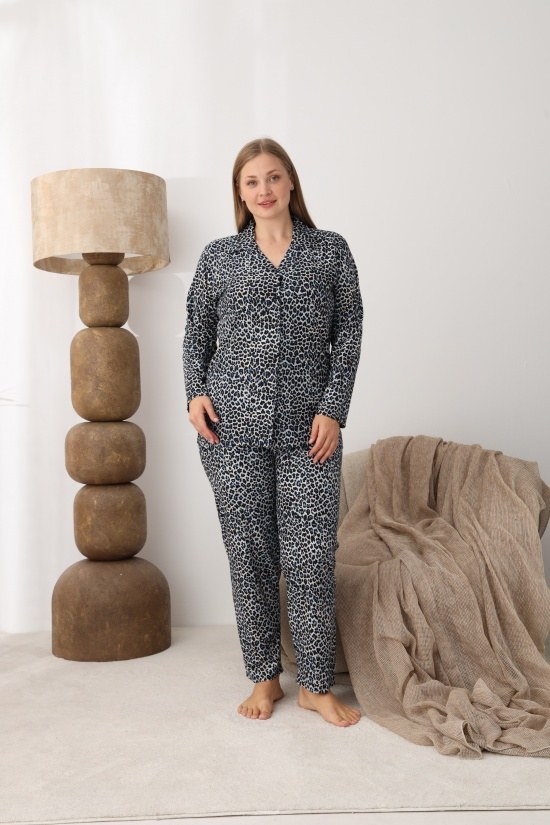 Boyraz 02158 Bayan Süet Batt.Düğmeli Pijama Takımı