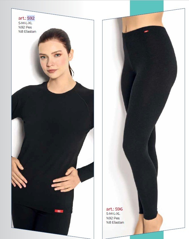 Jiber Bayan Isıtıcılı Thermal Alt Siyah
