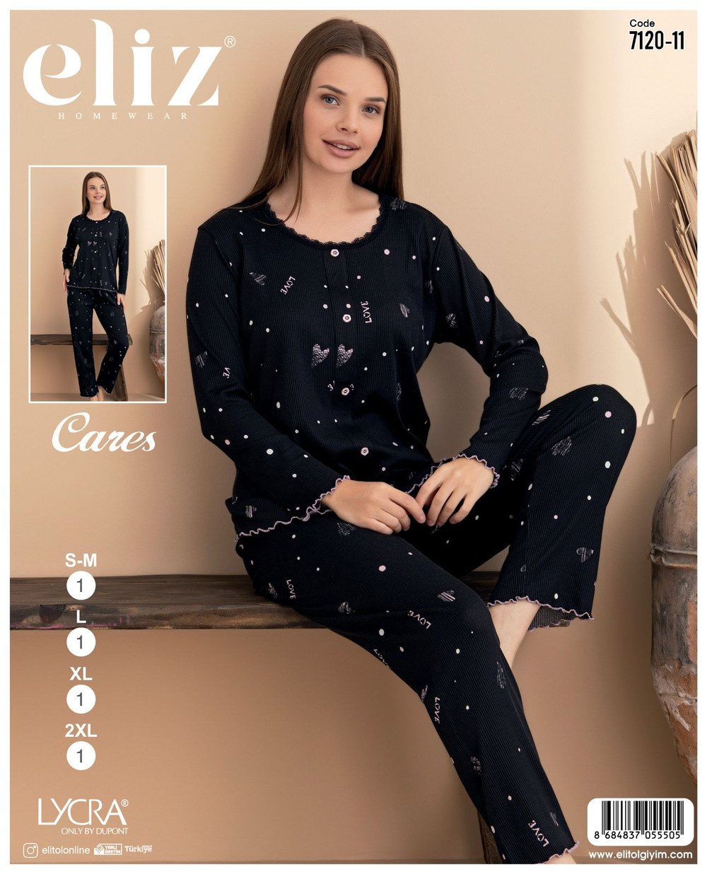 Eliz Bayan Cares Dantelli Pijama Takım
