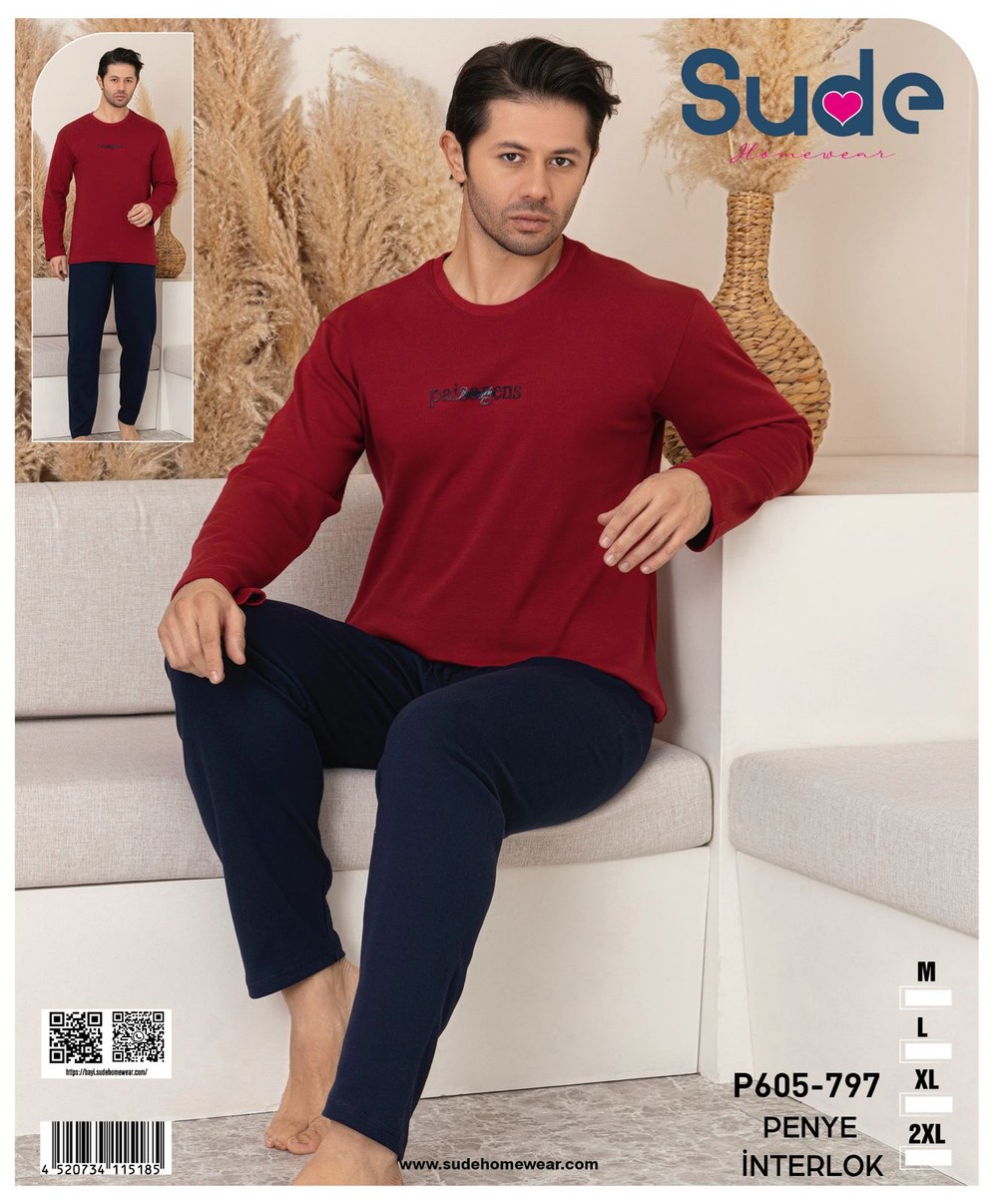 Sude P-605-797 Erkek İnterlok Pijama Takım