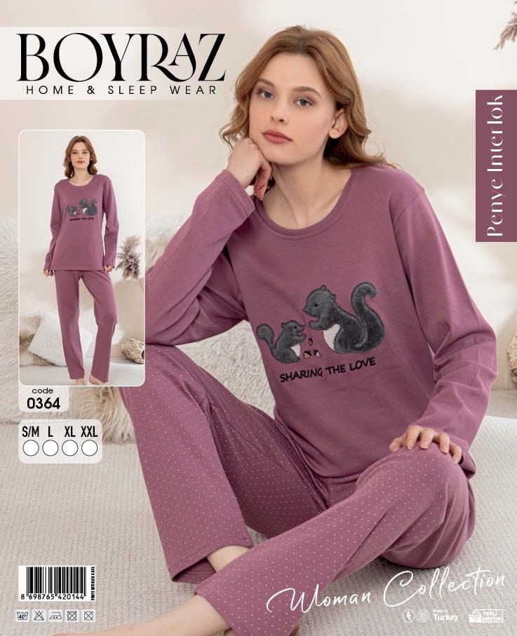 Boyraz 0364 Bayan Penye İnterlok Pj Takım