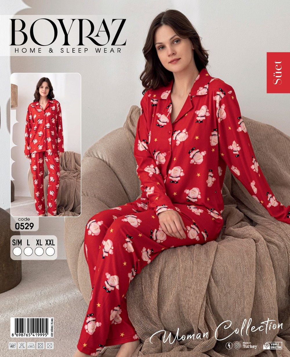 Boyraz 0529 Bayan Süet Düğ. U.Kol Pj Takım