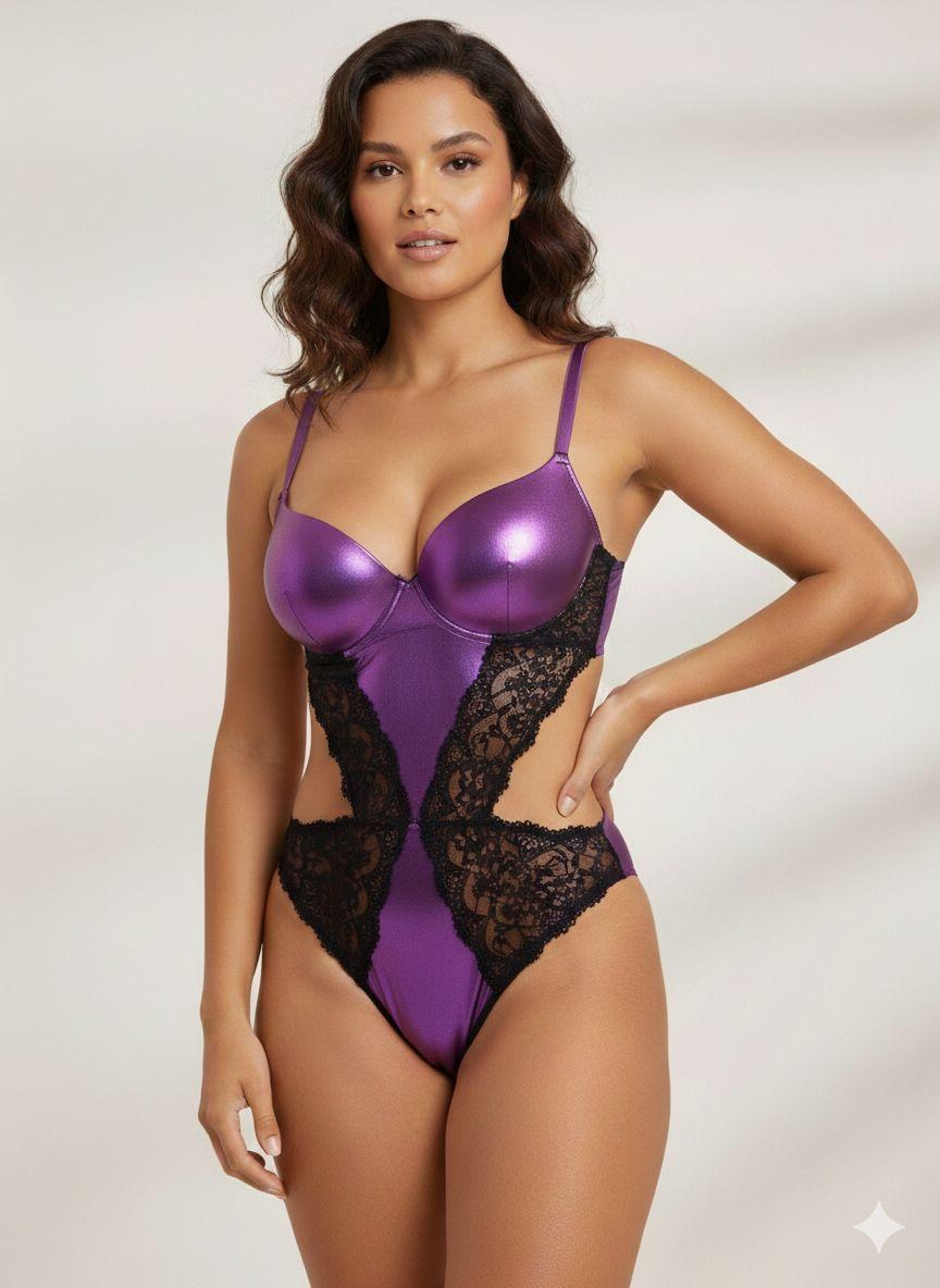 Love Secret 6400 Bayan Deri Bodysuit Takım