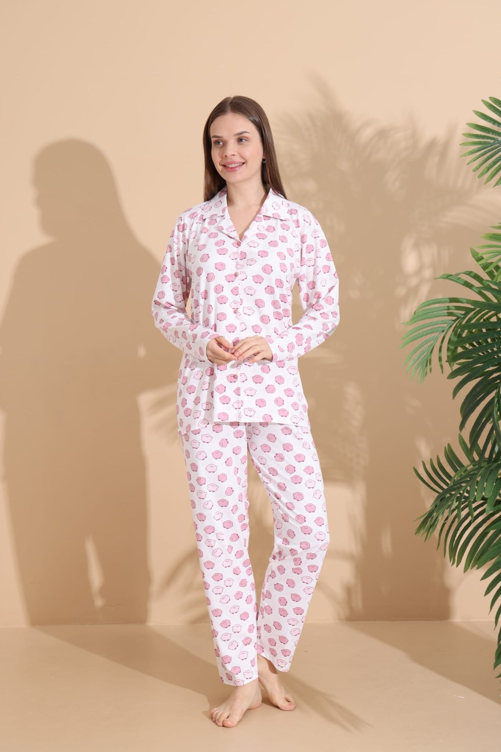 Boyraz 01433 Bayan Milan Ceket Yaka Pijama Takım