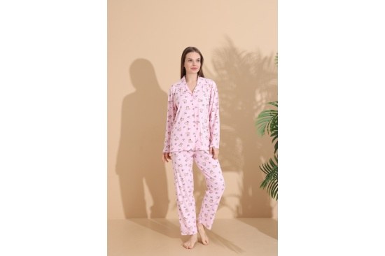 Boyraz 01438 Bayan Milan Ceket Yaka Pijama Takım