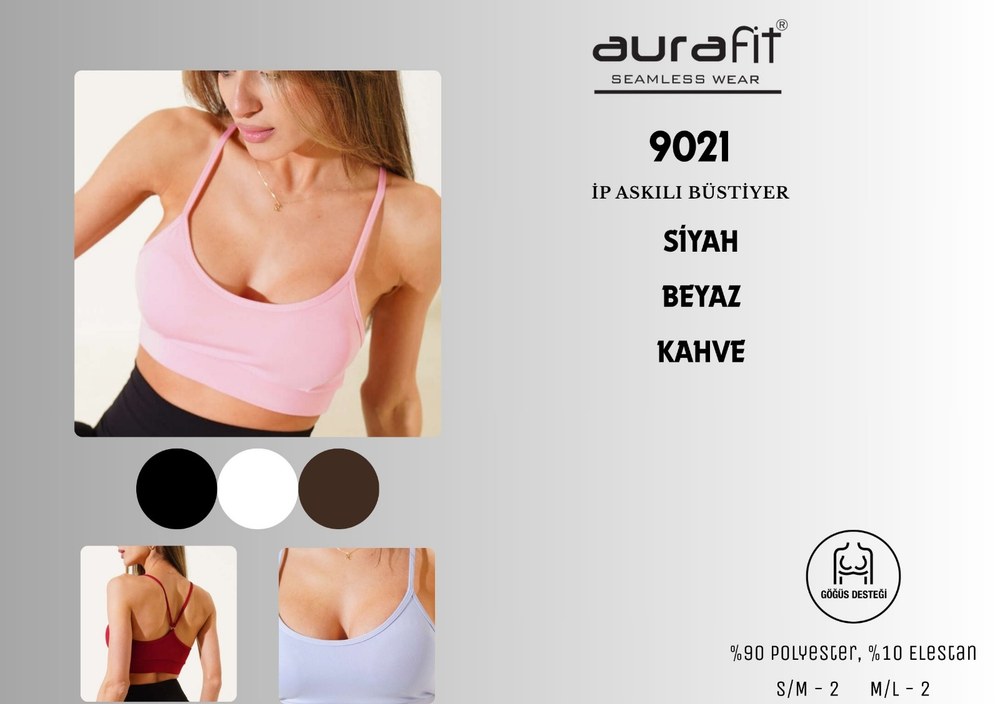 Aurafıt 9021 Bayan İp Ask. Sporcu Büstiyer