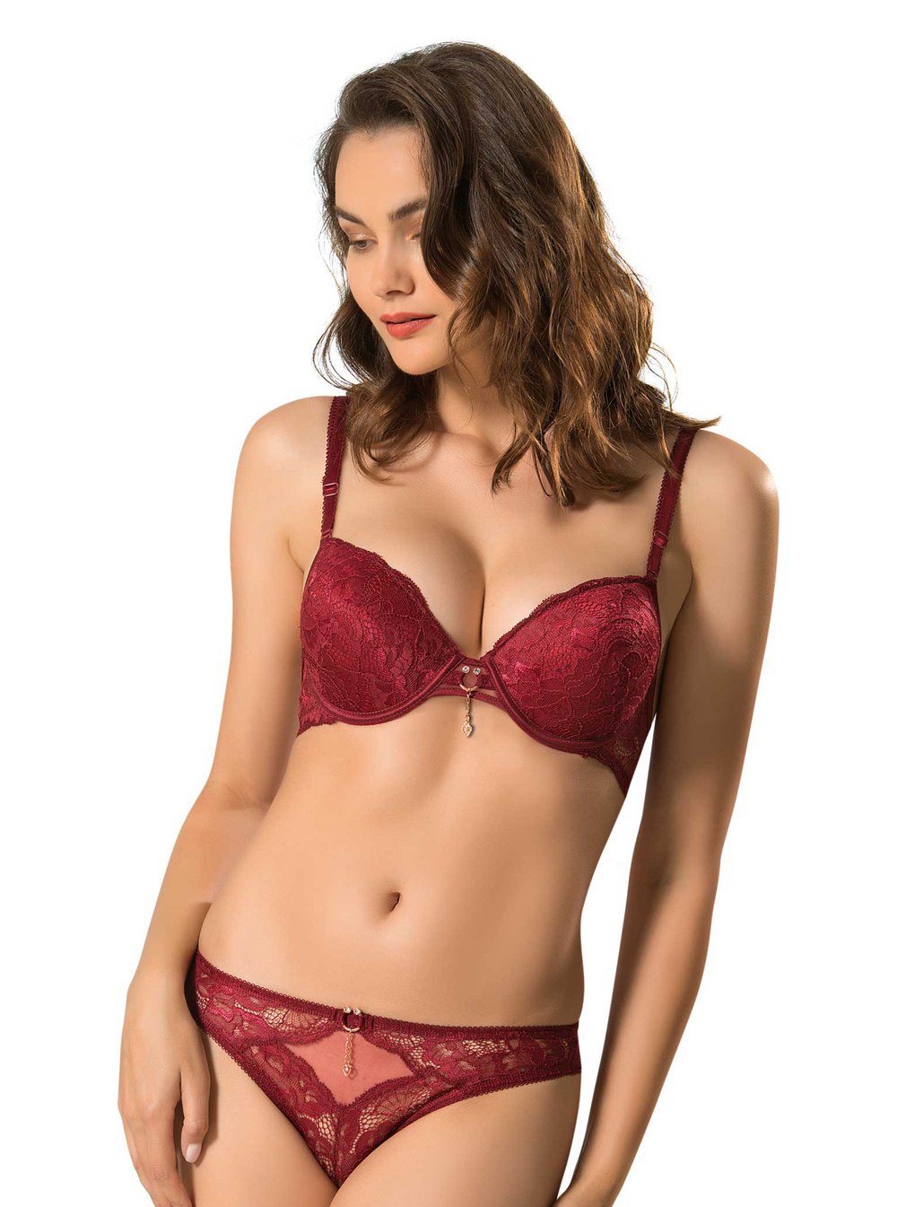 Le Jardin 5040 Cybele Bra Silikonlu Taşlı Sütyen Takım