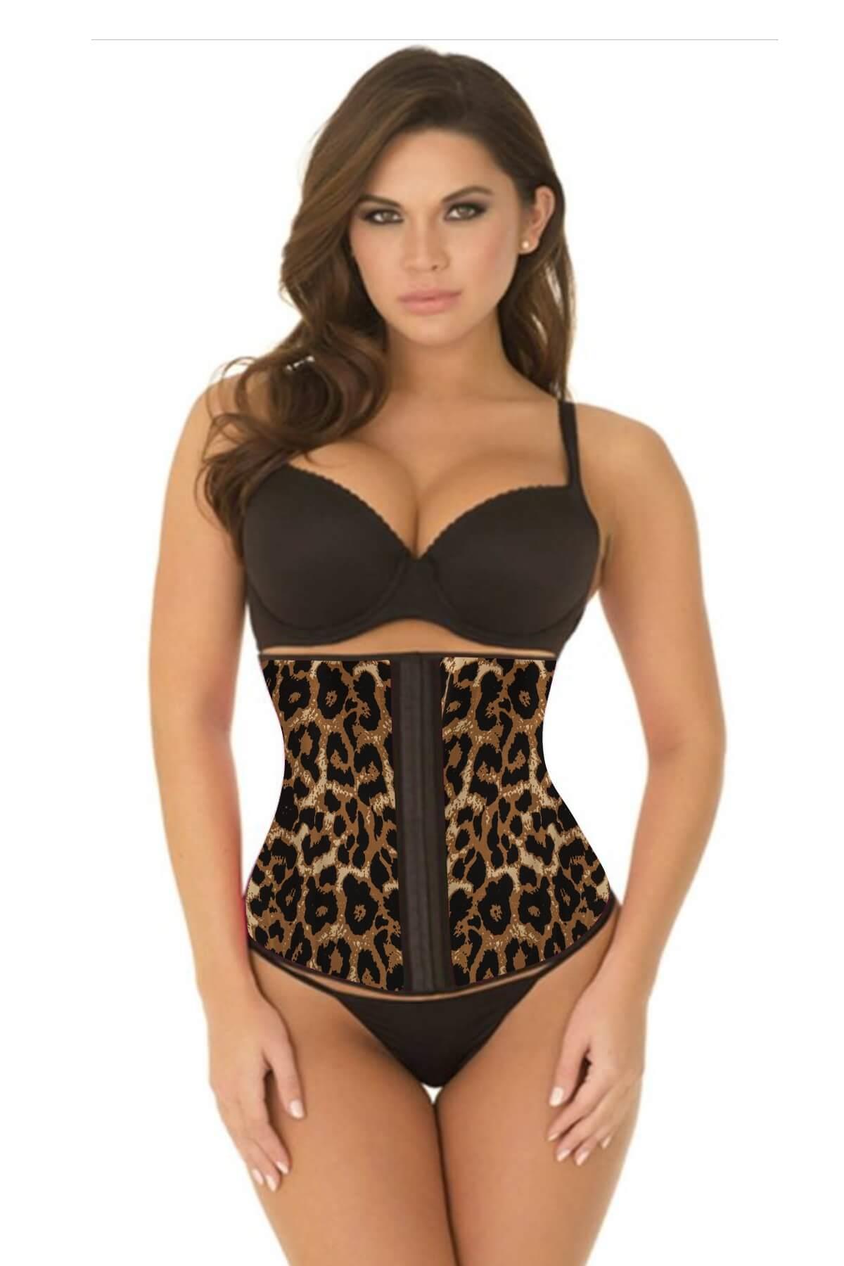 Leopar Agraflı Bel Korse