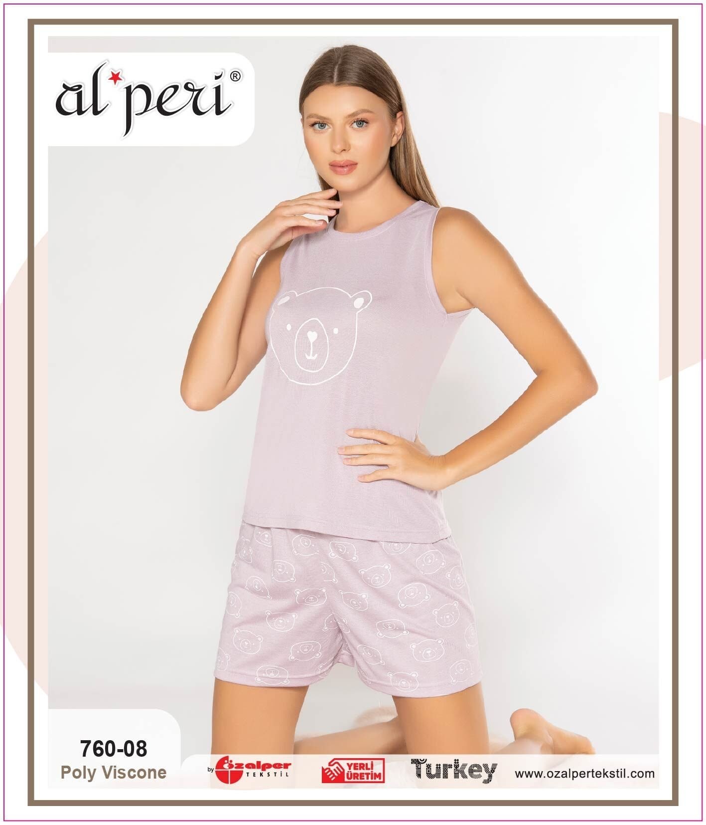 Alperi 760-08 (M-L-XL-XXL) Bayan Şortlu Takım