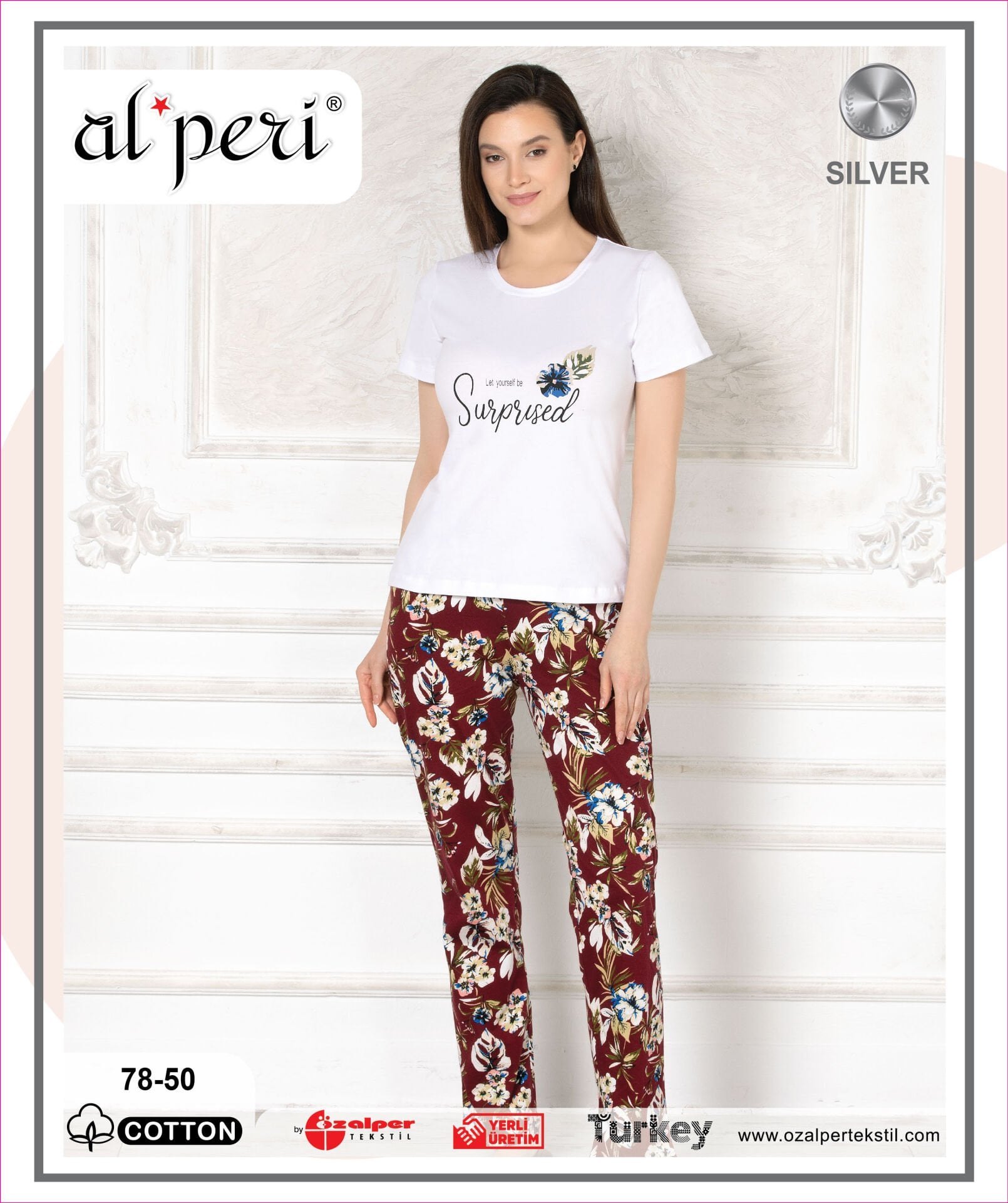 Alperi 78-50 (M-L-XL-XXL) Bayan Kısa Kollu Pijama Takım