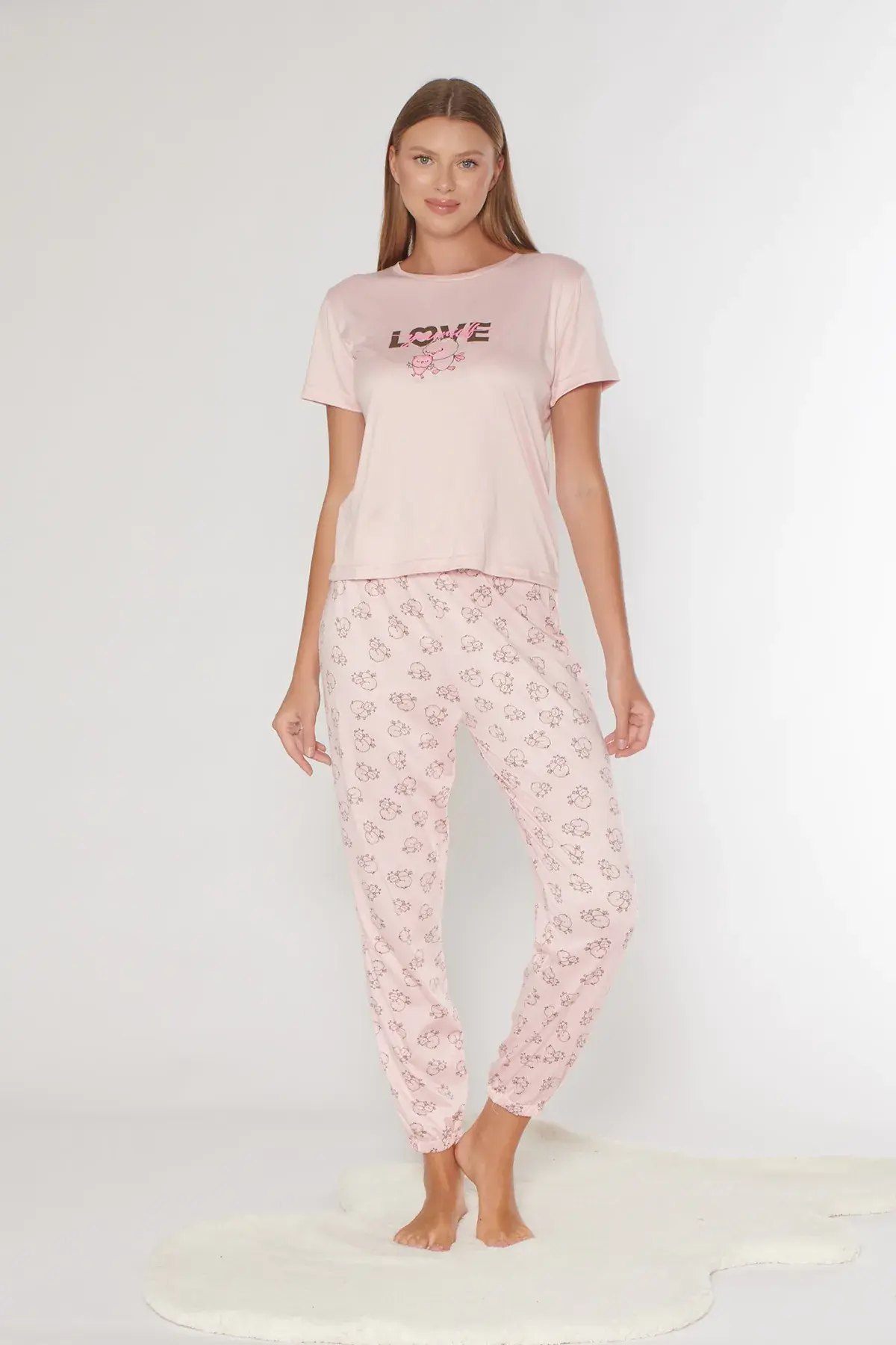 Alperi 780-308 (M-L-XL-XXL) Bayan Kısa Kollu Pijama Takım