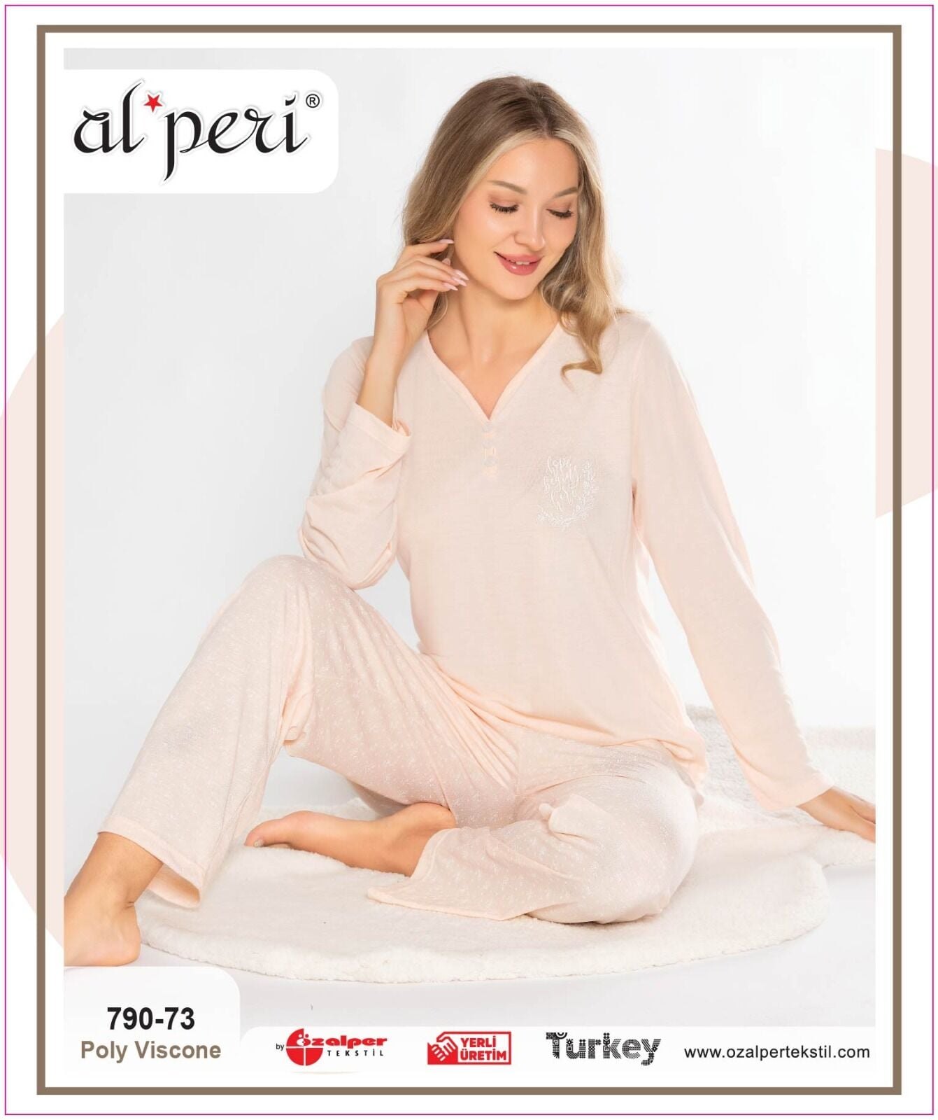 Alperi 790-73 (M-L-XL-XXL) Bayan Uzun Kollu Pijama Takım