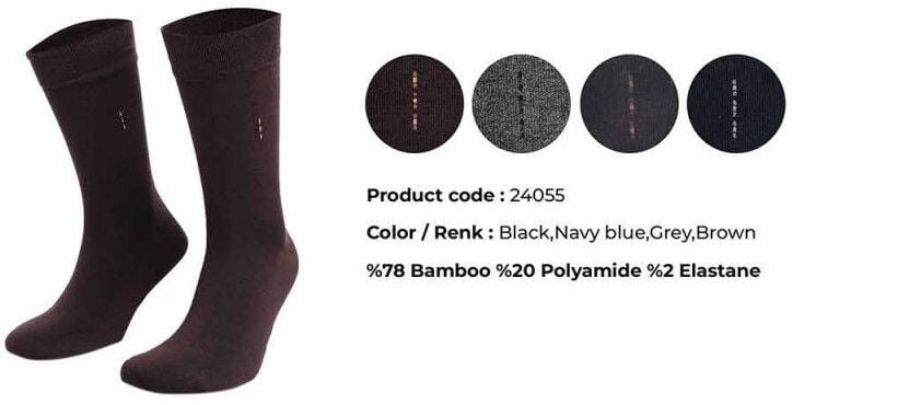 Aytuğ 24055 (41-45) Dikişsiz Erkek Bambu Soket Çorap