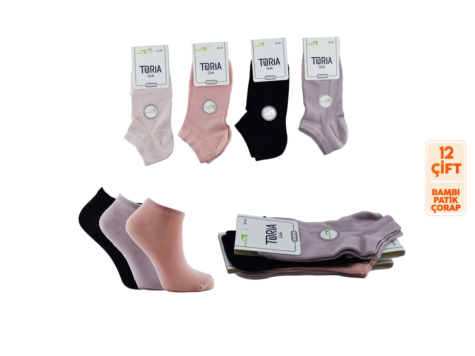 Toria B16 (36-40) Bayan Bambu Patik Çorap