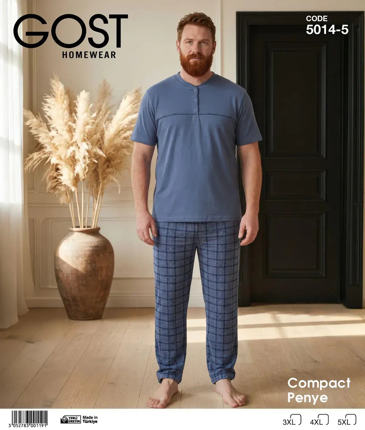 Gost 5014-5 (3XL-4XL-5XL) Kısa Kollu Erkek Pijama Takım