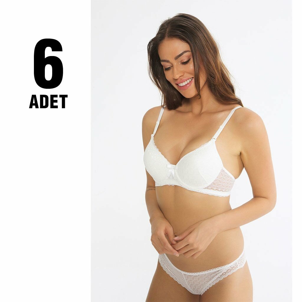 Cansoy 155 Desteksiz Sütyen Takım Beyaz