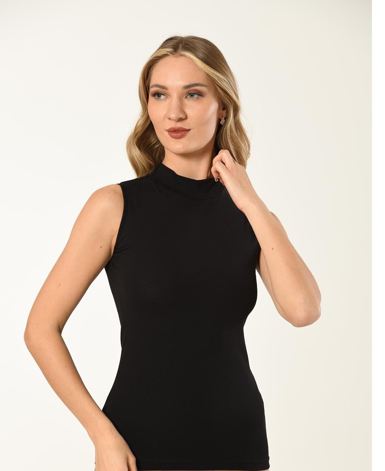 Defnem 5226 (M-L-XL-XXL) Penye Balıkçı Yaka Bayan Atlet